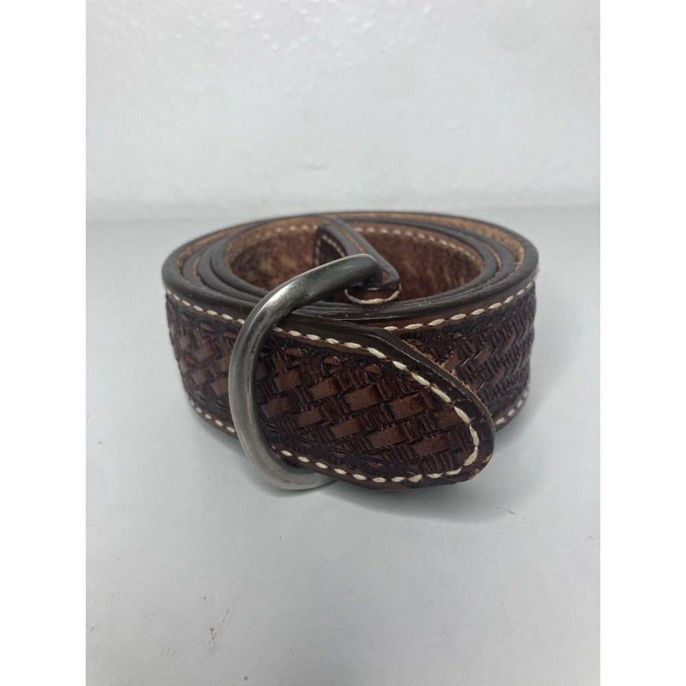 Vtg Torel 565 Top Grain Cowhide Belt Sz 39 Brown Tooled Leather Belt Texas